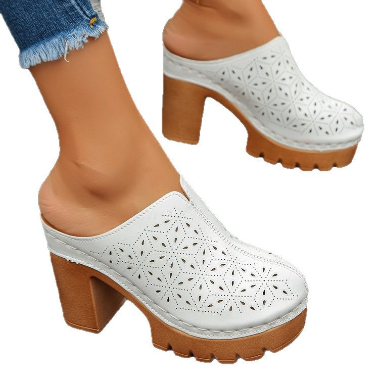 summer new arrival: plus-size women's heeled slippers for cross-border e-commerce. sizes 35-43 available. wholesale options available. dropshipping to  and
