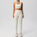 European and american cross-border yoga double-sided brushed tank top & shockproof pocket pants pilates running fitness yoga outfit two-piece set