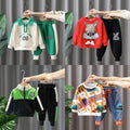 Boys' fall/winter outfit set : stylish casual kids' hoodie and sweatpants two-piece set - trendy children's clothing wholesale