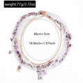 European and american cross tassel beaded necklace - women's mystical, niche, high-end purple crushed stone wrap choker