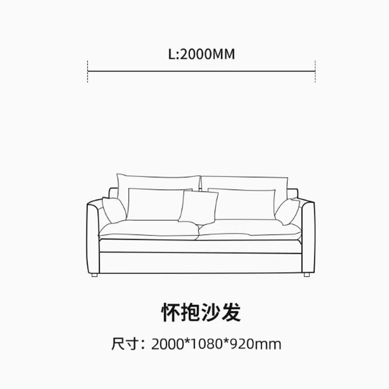 Casual cotton and linen sofa small apartment wabi-sabi style living room fully removable and washable linen cream style three-seater sofa