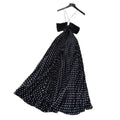 French polka dot suspender sexy backless dress women's korean style black v neck waist slimming look long skirt classy sense