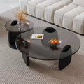 Tempered glass coffee table living room home round combination nordic popular style light luxury italian minimalist tea table small apartment
