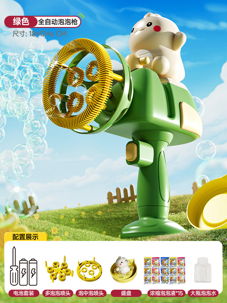 New electric bubble machine with multiple bubble nozzles - fully automatic, handheld bubble gun toy for fun and games!