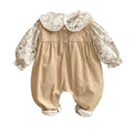 Spring and autumn overalls two-piece set baby romper sweet princess girl outfit cute girl autumn clothes