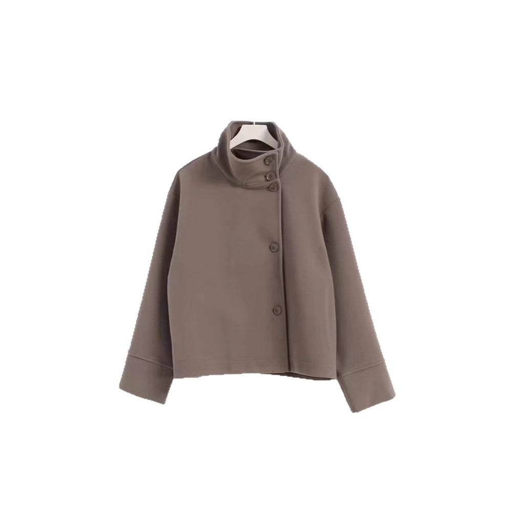 fashion  fall and winternew arrival women's clothing  elegantelegance stand collar button long sleeveswoolenoutwear