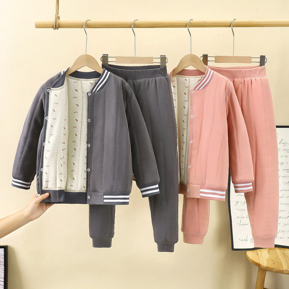 Kids school uniform handy gadgetfall and winternew arrival three-layer quilted cotton boys' cotton coat fleece-linedthickened inner layer girl's cotton jacket type a