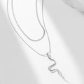 Wholesale snake pendants: european and american cross-border creative necklaces, fashionable minimalist double-layer stackable hip-hop zodiac snake jewelry for women
