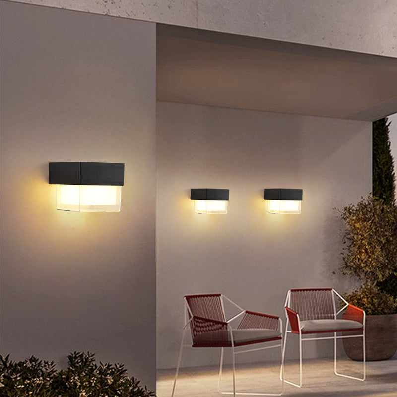 Wall lamp Outdoor waterproof lamp Modern simple villa courtyard exterior wall balcony terrace corridor aisle wall light E