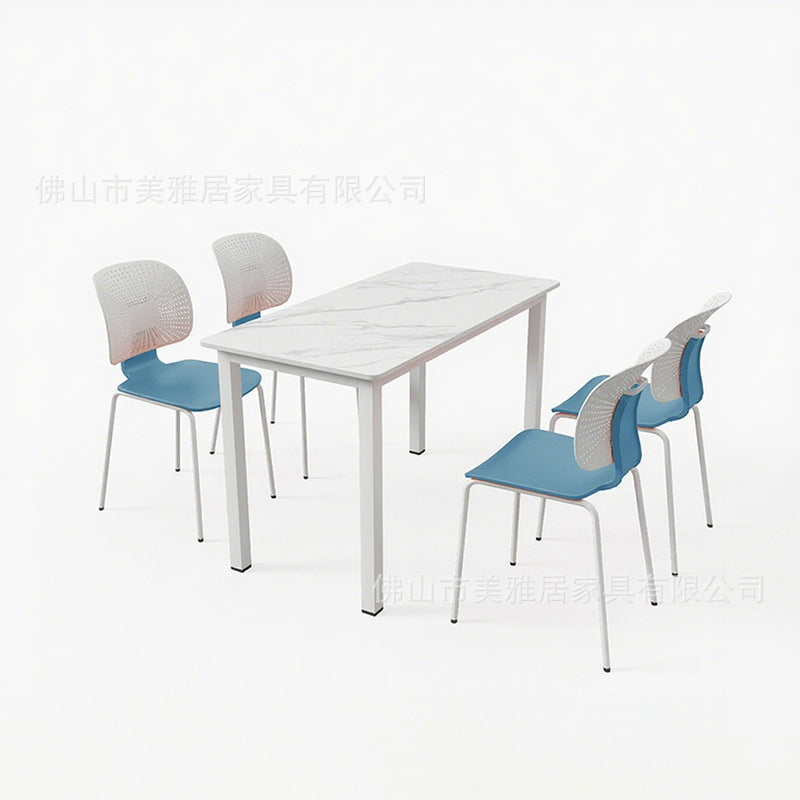 Company staff restaurant School canteen Custody class Table and chair combination 4 people 6 people Staff dining table and chair Rock slab table Commercial