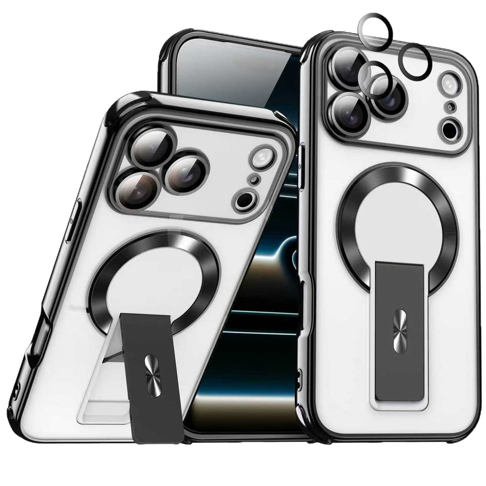 Electroplated shadow magnetic stand compatible iphone 17 pro case, apple 11 new anti-drop cross-border protective cover