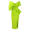 D395 party dressexport women's sexy big bow slit dress hip skirt fashiondress