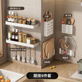Factory direct white space aluminum kitchen storage rack - no drilling required, spice rack, kitchen supplies & general merchandise, all-in-one storage shelf