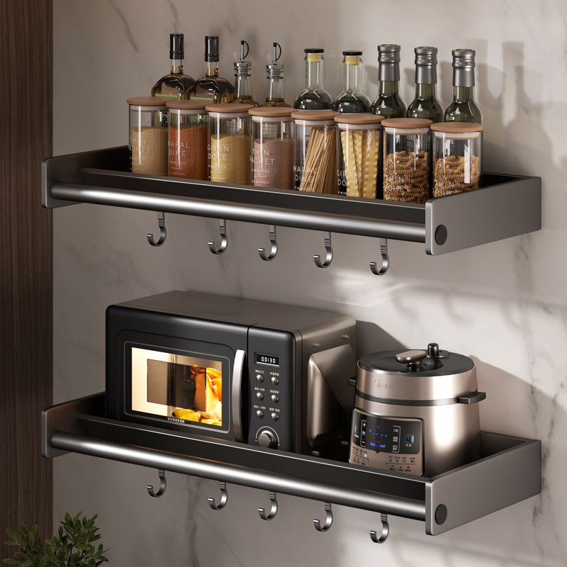 Wide kitchen rack No punching Wall-mounted gun ash seasoning Seasoning Multifunctional household storage rack