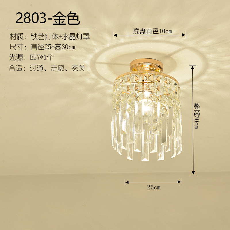 [Strict selection] American crystal small chandelier corridor decorative lighting entrance cloakroom ceiling modern LED light