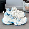 Girls' white sneakers -  new summer collection - trendy chunky sneakers for girls - breathable mesh upper - perfect for older kids