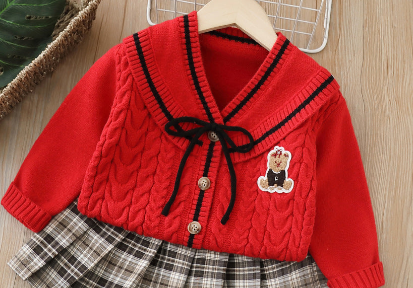 Girls' jk uniform set with pleated skirt - new autumn  collection - preppy style girls' outfit - dropshipping available