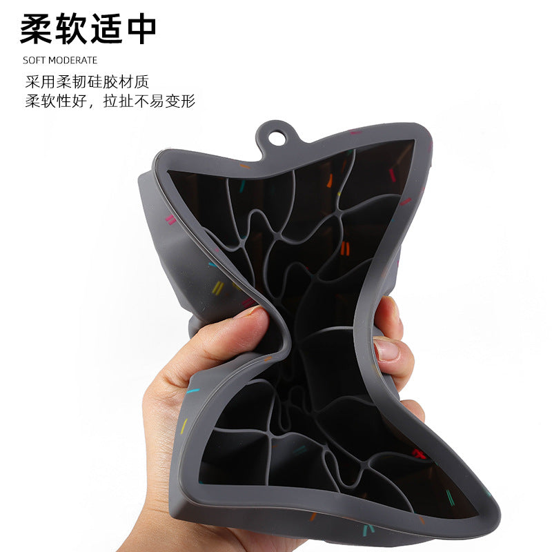 Custom manufacturer amazon cross-border square silicone ice cube tray with lid, ice box, whiskey square ice mold