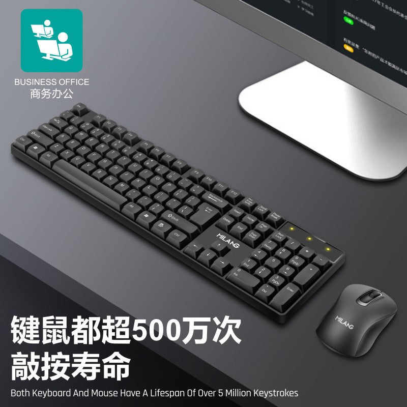 W550 black wireless keyboard and mouse combo, 2.4g, universal for desktop, laptop, all-in-one pc, office use - mila