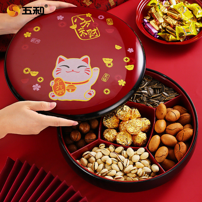 New Year's Candy Box Wedding Fruit Plate Festive Nut Dried Fruit Box Living Room Coffee Table Household Fruit Plate Melon Seed Dried Fruit Plate