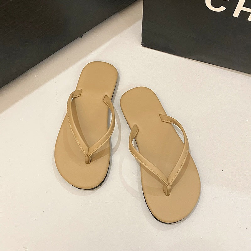 Women's flip-flops - beach sandals, non-slip, summer casual flat soft sole half slippers for outdoor wear