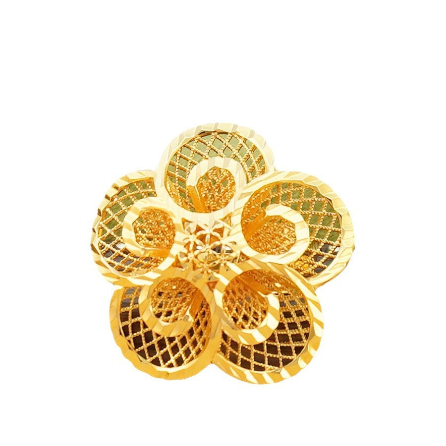 Middle eastern fashion women's ring adjustable size wedding party prom accessories large hollow thick flower ring