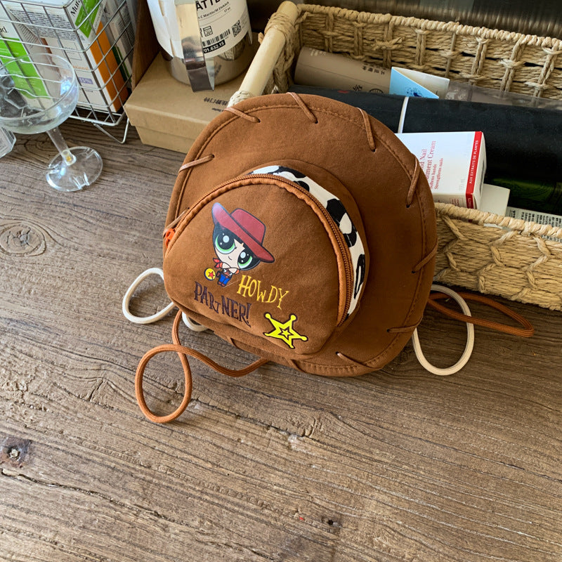 Cute ins wind 2025 summer new cowboy hat messenger bag cartoon modeling fun personality shoulder mobile phone bag