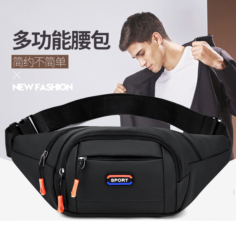 Cross-border new fanny pack men's outdoor sports running chest bag waterproof belt multi-functional business cashier messenger bag