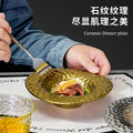 Luxury dining table dessert high-end unique ceramic bowl textured ceramic polka dot straw hat bowl fruit salad bowl