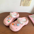 2024diy cartoon color matching clogs women's summer thick sole stepping on shit feeling outweareasiest for matchcasual toe-cap half drag sandals