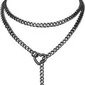 Bestselling women's heart pendant necklace for cross-border amazon: gold cuban chain adjustable y-clasp choker jewelry