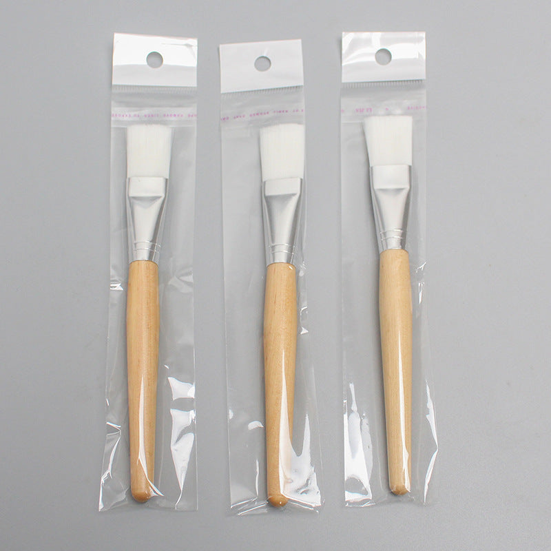 Beauty brush wooden pole facial mask brush beauty tool makeup brush solid wooden pole residual powder blush powder bottom loose powder brush