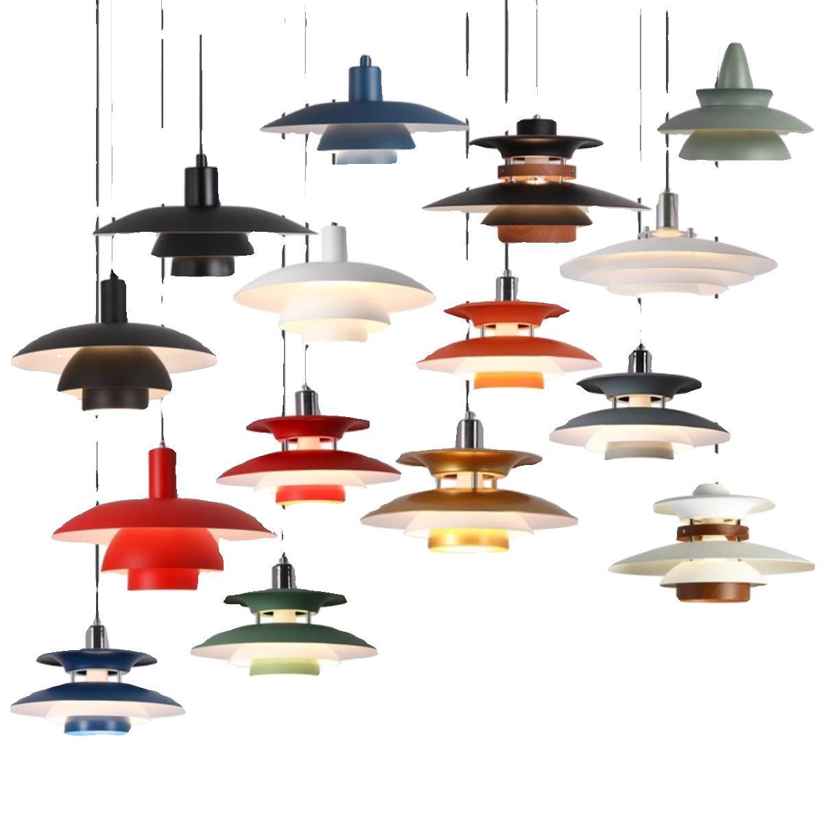 Danish Restaurant Chandelier B & B Cafe Hotel Petal Creative Bar Light Modern Simple Iron Flying Saucer Lighting