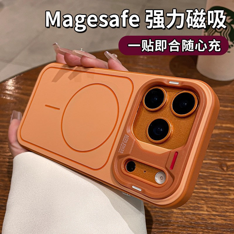 Spliced design magnetic compatible iphone 17 pro max case, apple 15 matte anti-drop protective cover