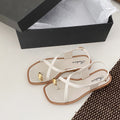 Children's cross-border toe sandals women's summer outwear popularinsflats roman sandals one-piece clip-toe women's shoes