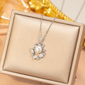 X8361 - steel color - pearl necklace [titanium steel chain, copper inlaid zircon pendant]