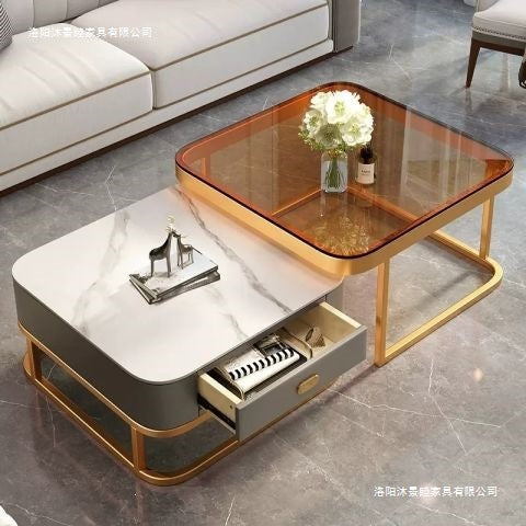 Rock slab coffee table living room for homenew arrivalaccessible luxury marble table foldablenormcore coffee table small apartment