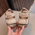 Korean style fashion baby first walker shoes, comfortable soft sole lightweight sandals for boys and girls, toddler closed-toe sandals with toe protection, beach shoes