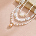 Bohemian beaded necklace wholesale - european & american cross-border style - women's light luxury, multi-layered, shell & pearl clavicle chain