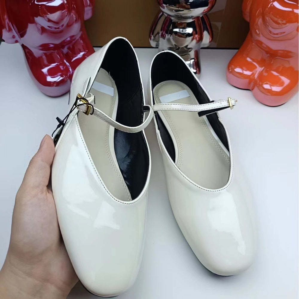 Za women's flats - 2024 summer new collection - bright red patent leather mary janes - ballet flats - women's shoes
