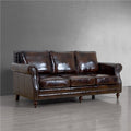 American country solid wood living room sofa retro single double three villa model room small apartment leather sofa