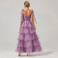 spring/summer new european and american sleeveless fashion floral camisole off-the-shoulder tie-up maxi dress in organza
