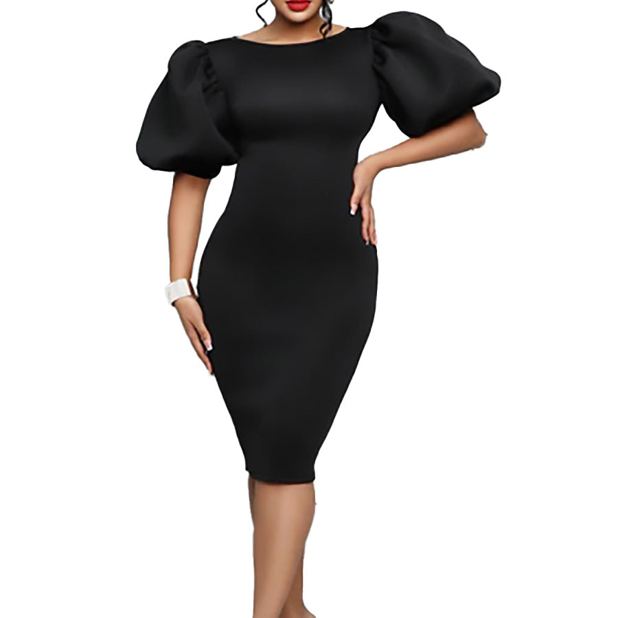 D3112 cross-border women's clothing  summer new arrival puff sleeve bodycon sexy evening party dress european and american style dress