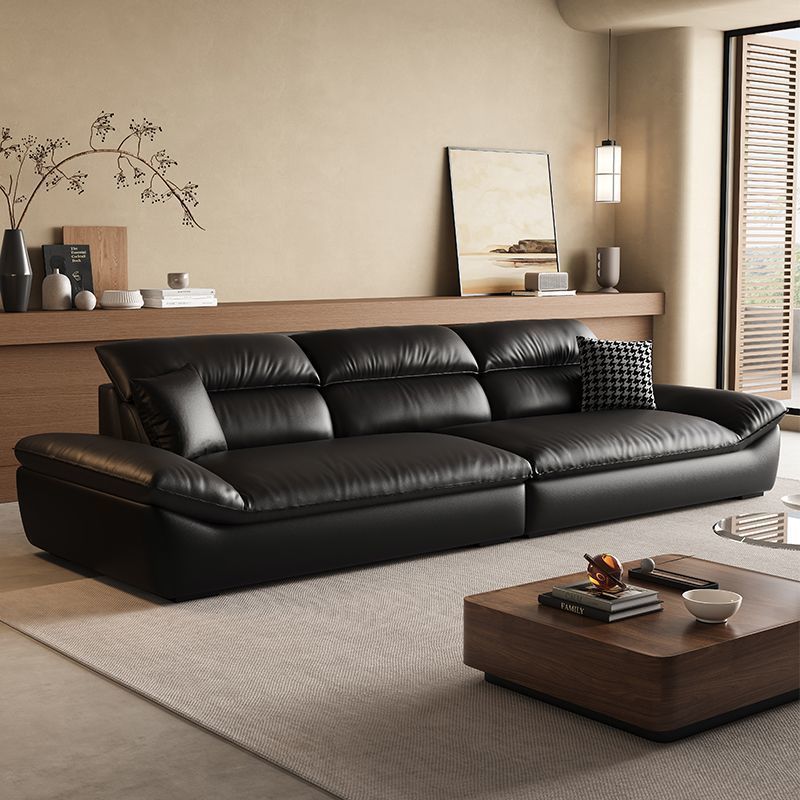 Genuine leather sofa living room italian normcore sofa accessible luxury modern creative straight row extra wide sitting deep sailboat leather sofa