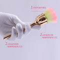 New gold electroplated rose powder brush, large soft bristle nail art dust brush, single pack floral makeup brush