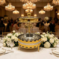 Diamond-shaped golden stainless steel buffet stove 9l hanging buffet stove for hotel restaurants