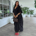 European and american women's clothing  autumn new sweet and fresh striped v-neck batwing sleeve loose waist maxi dress