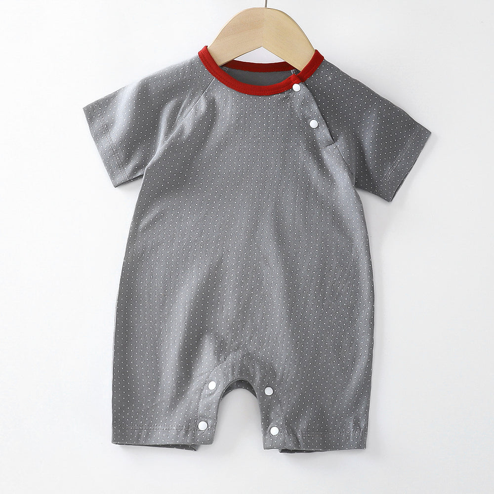Baby clothes summer thin pure cotton air-conditioning clothes pajamas newborn baby short-sleeved onesie baby outing khaki crawling