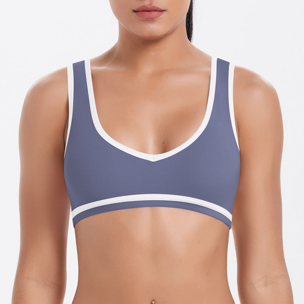 European and american style seamless color block sports bra - sexy, fashionable, quick-drying, and perfect for running and fitness