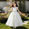 Girls' solid color mesh tutu wedding dress - perfect for children's day performances, birthday parties, and princess outfits - in stock!